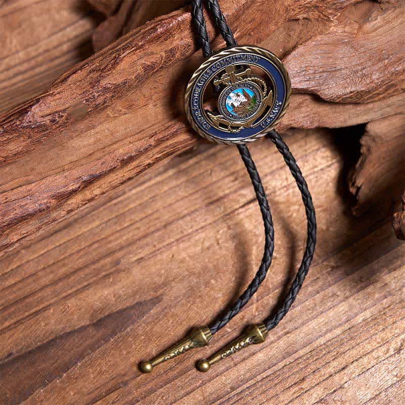 Ensemble de cravates bolo rétro avec aigle volant et ancre marine