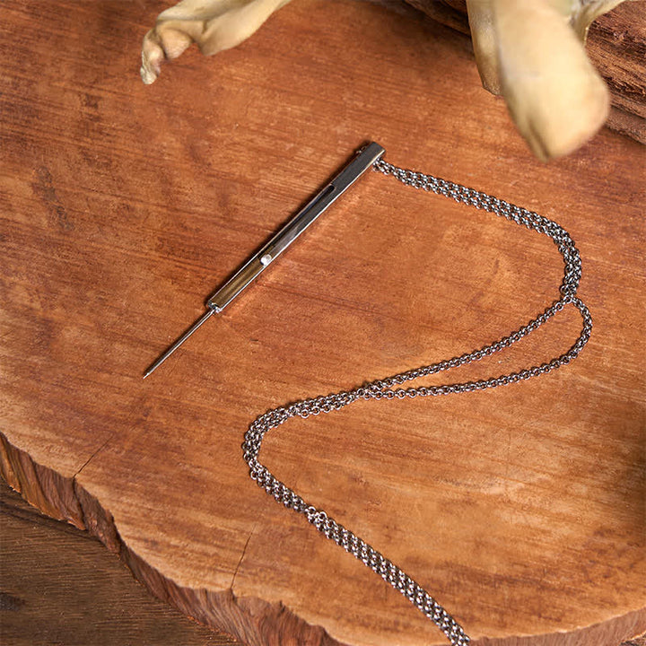 Ensemble de colliers et aiguilles à pendentif en forme de taureau à longues cornes et à couteau caché DIY