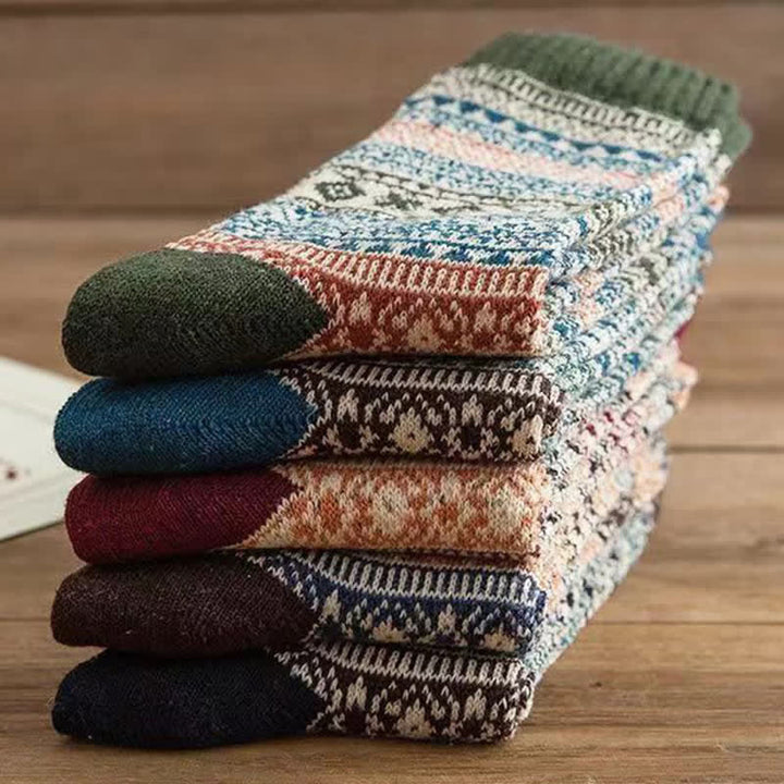 Chaussettes ras du cou à petits motifs de losanges de style ethnique pour homme