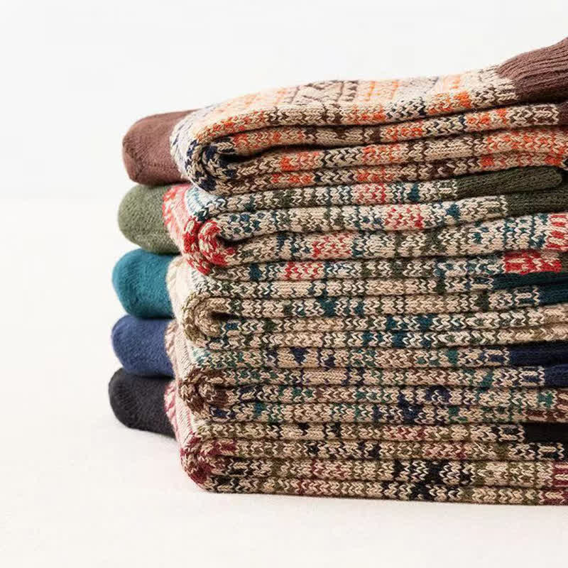 Chaussettes ras du cou à petits motifs de losanges de style ethnique pour homme