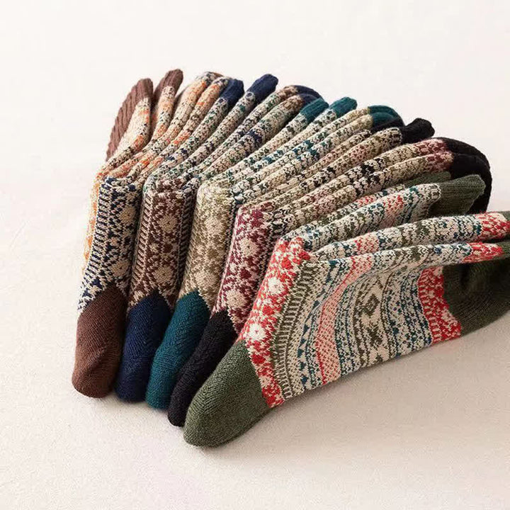 Chaussettes ras du cou à petits motifs de losanges de style ethnique pour homme