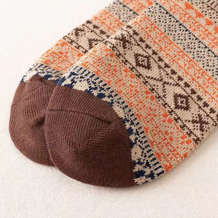 Chaussettes ras du cou à petits motifs de losanges de style ethnique pour homme