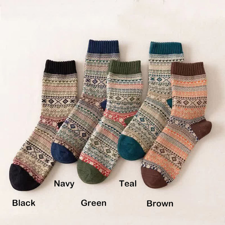 Chaussettes ras du cou à petits motifs de losanges de style ethnique pour homme