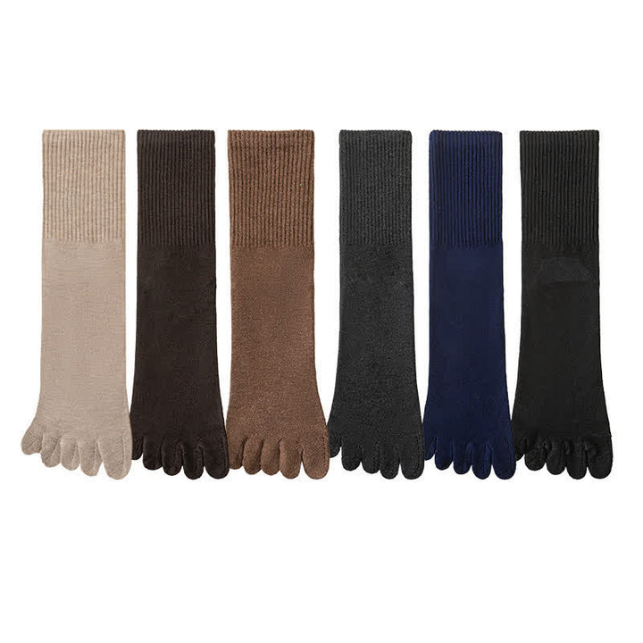 Chaussettes de sport mi-mollet en laine mélangée à bout fendu pour homme