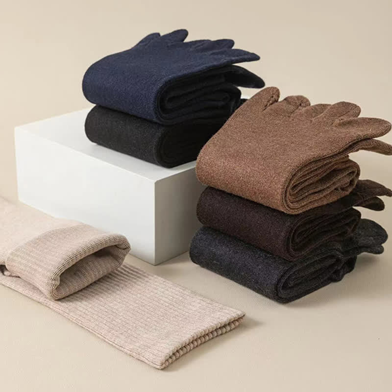 Chaussettes de sport mi-mollet en laine mélangée à bout fendu pour homme