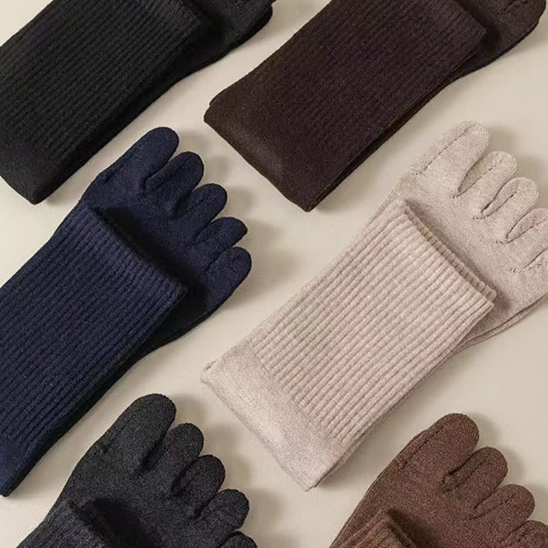 Chaussettes de sport mi-mollet en laine mélangée à bout fendu pour homme