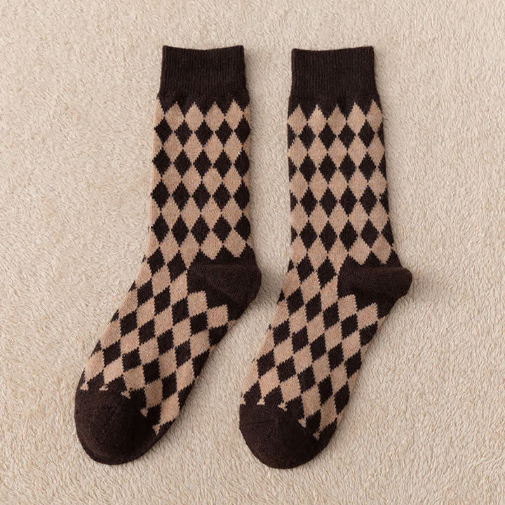 Chaussettes thermiques et esthétiques Argyle pour femmes