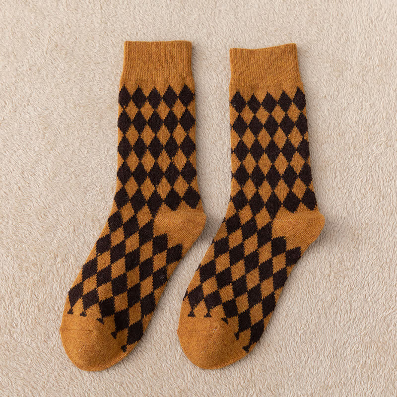 Chaussettes thermiques et esthétiques Argyle pour femmes