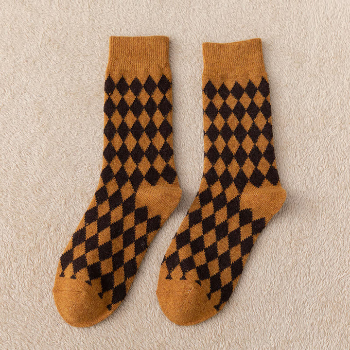 Chaussettes thermiques et esthétiques Argyle pour femmes