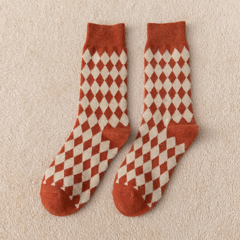 Chaussettes thermiques et esthétiques Argyle pour femmes
