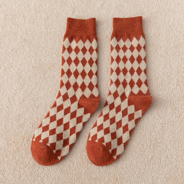 Chaussettes thermiques et esthétiques Argyle pour femmes