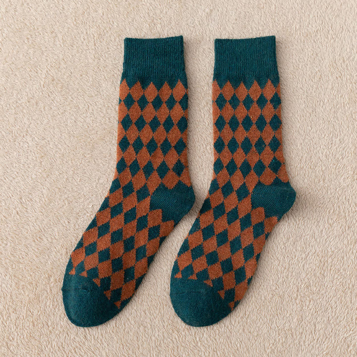 Chaussettes thermiques et esthétiques Argyle pour femmes