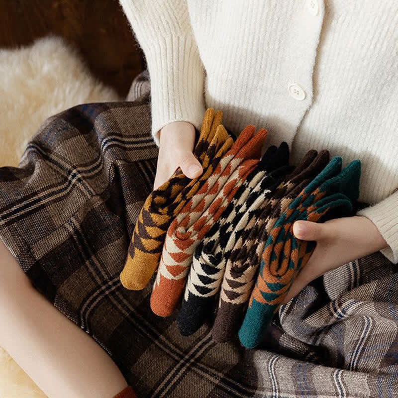 Chaussettes thermiques et esthétiques Argyle pour femmes