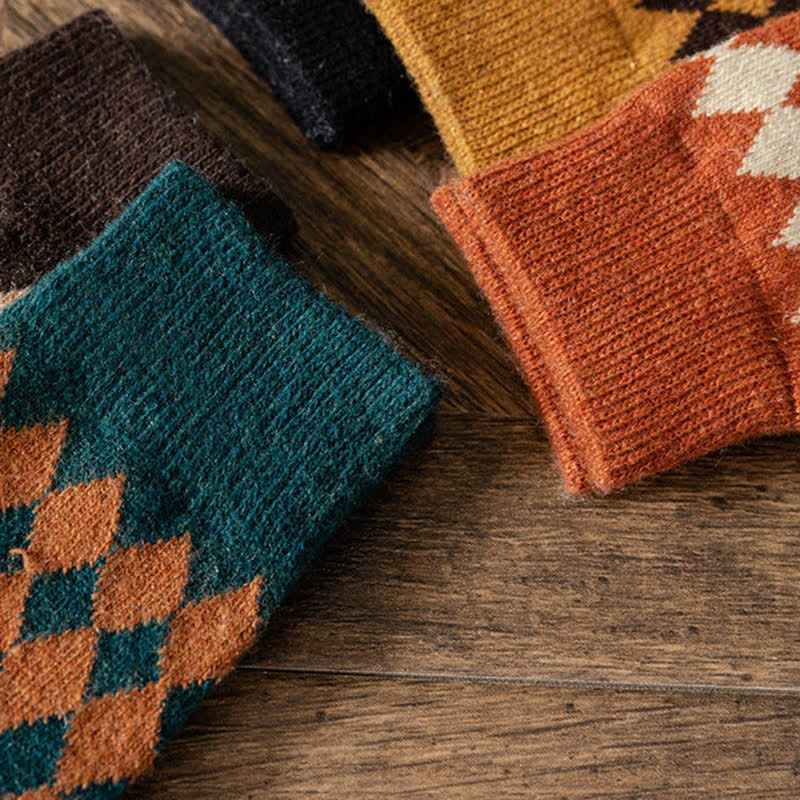 Chaussettes thermiques et esthétiques Argyle pour femmes