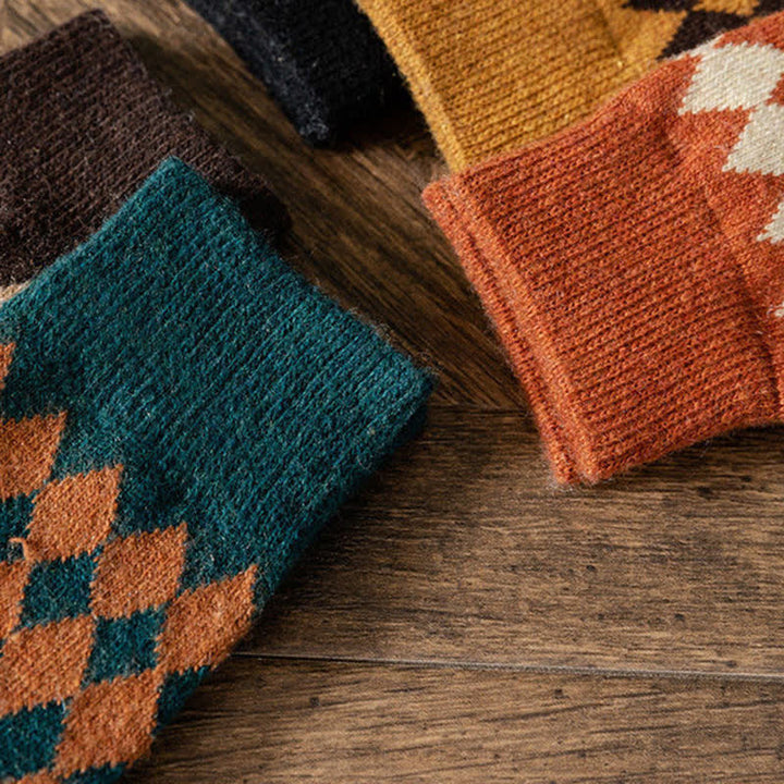 Chaussettes thermiques et esthétiques Argyle pour femmes