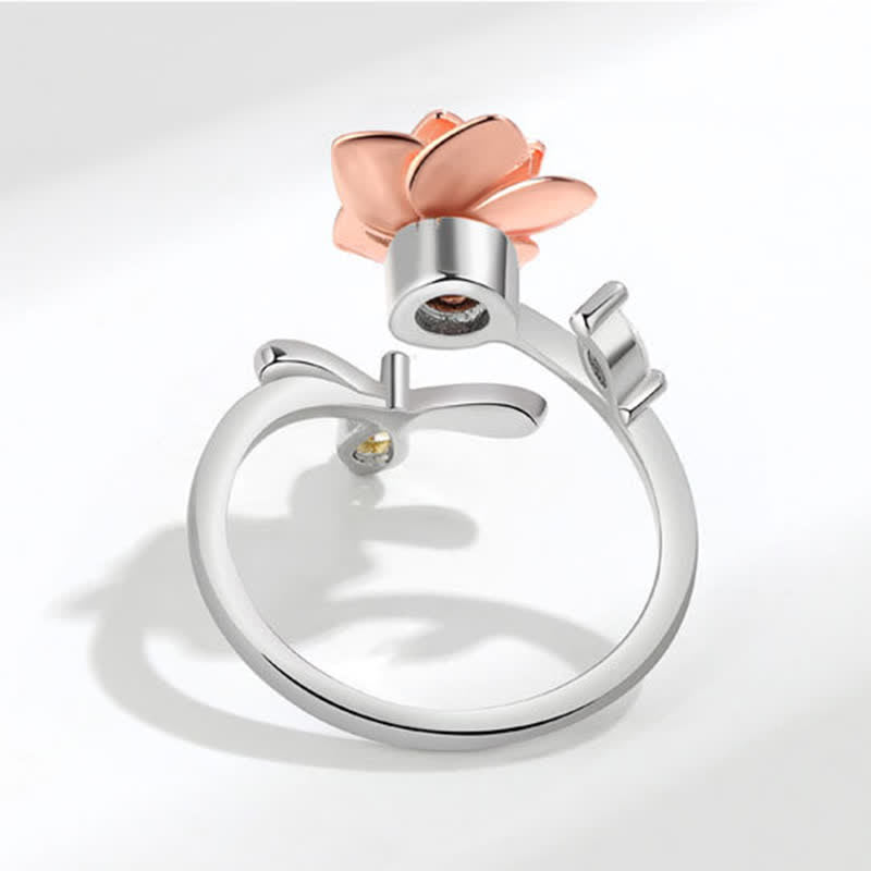 Bague réglable Fidget Spinning Tournesol Rose Abeille