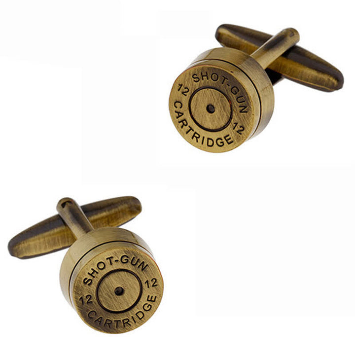 Boutons de manchette en bronze pour homme avec cartouche de fusil de chasse