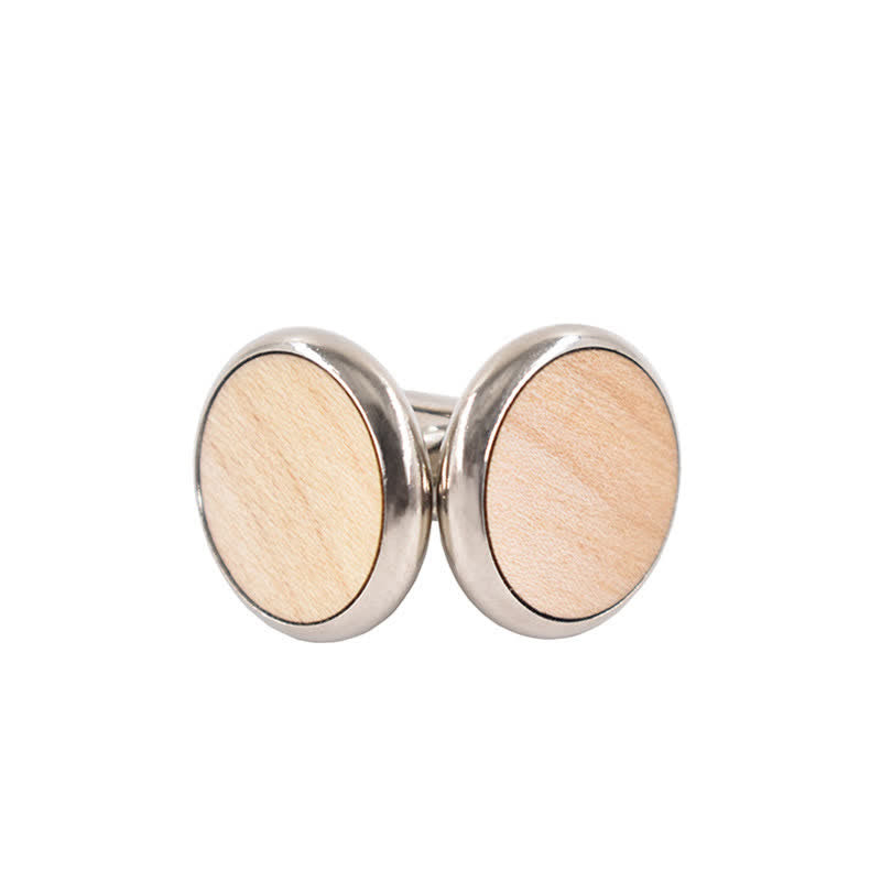 Boutons de manchette ronds en bois pour hommes, pour mariage, affaires