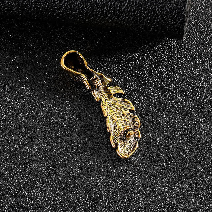 Broche cool avec tête de mort et plumes style hip-hop