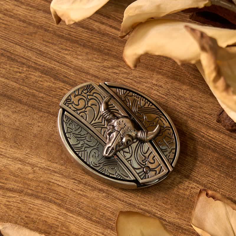 Ensemble de boucles de ceinture, pendentifs et bagues à faire soi-même, couteau caché, taureau Longhorn