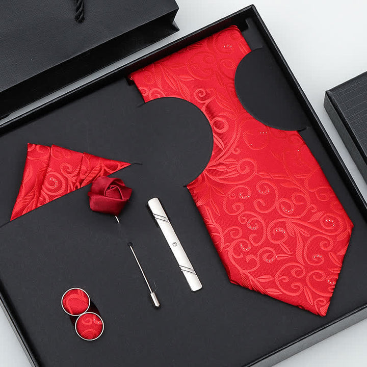 Lot de 5 noeuds papillon en spirale violet/rouge pour homme, coffret cadeau