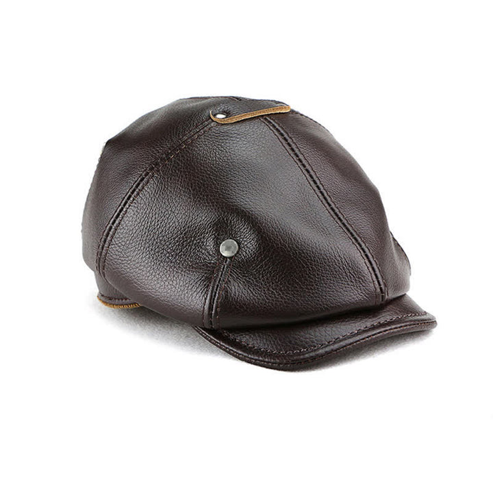 Béret en cuir à rivets style peintre chic