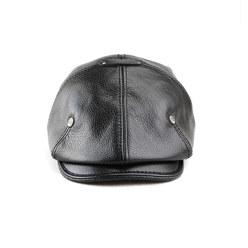 Béret en cuir à rivets style peintre chic