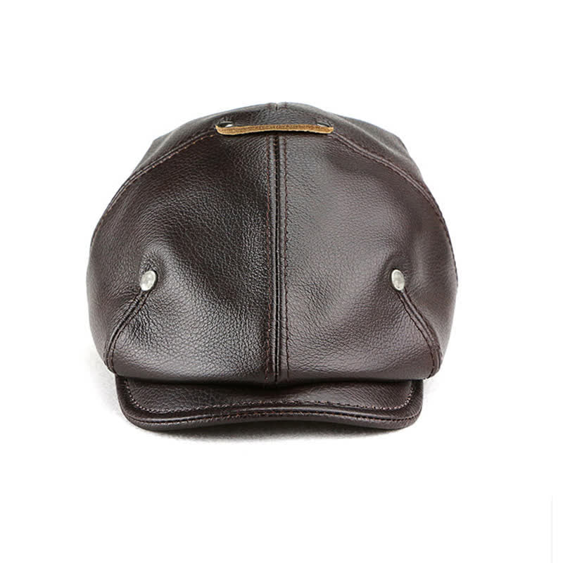 Béret en cuir à rivets style peintre chic