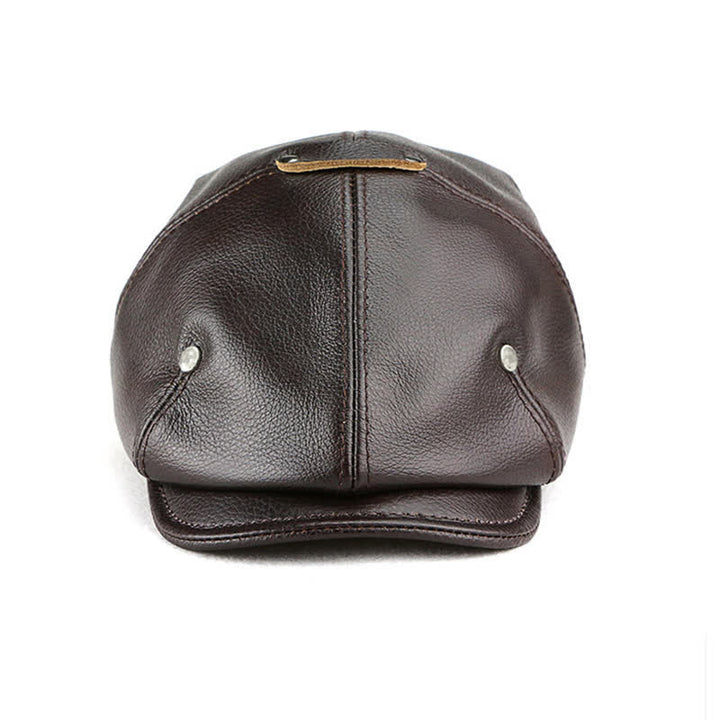 Béret en cuir à rivets style peintre chic