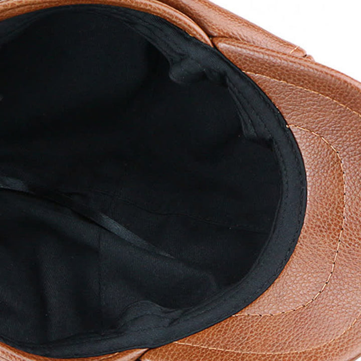 Béret en cuir à rivets style peintre chic