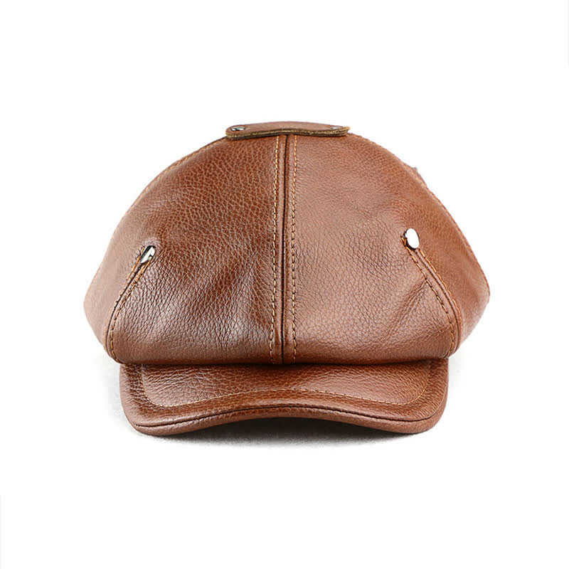 Béret en cuir à rivets style peintre chic