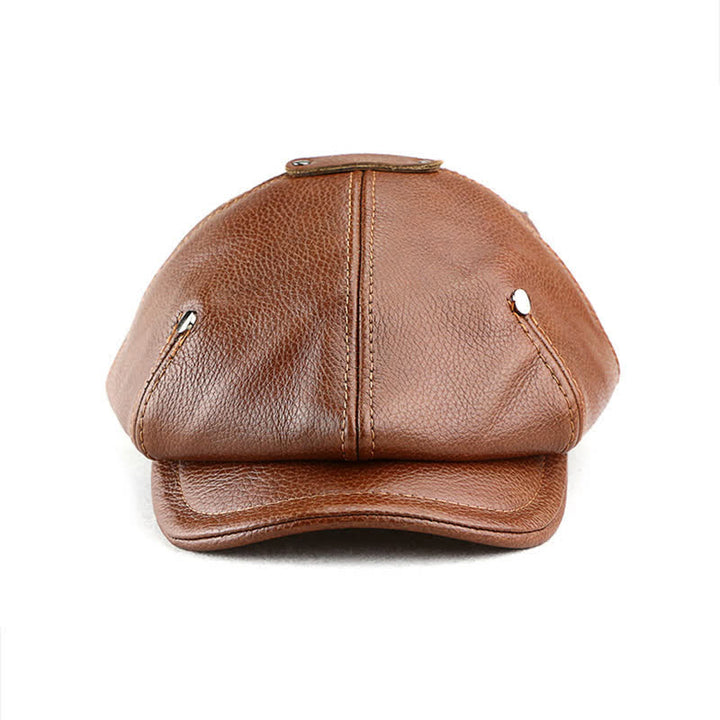 Béret en cuir à rivets style peintre chic