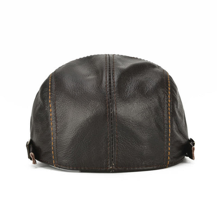 Casquette plate à visière pour chauffeur de taxi, béret en cuir véritable