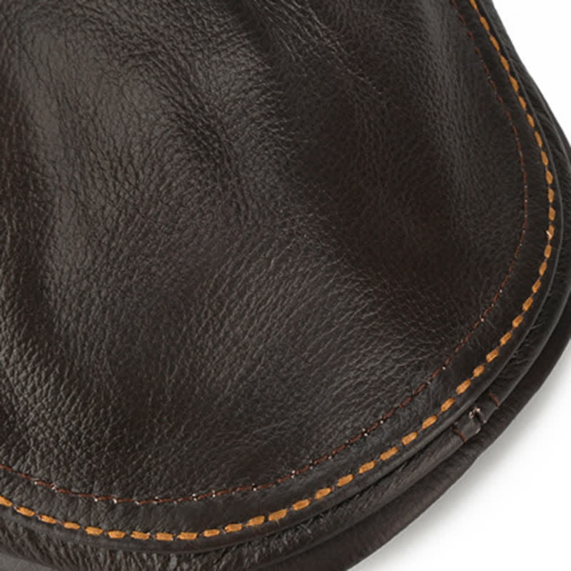 Casquette plate à visière pour chauffeur de taxi, béret en cuir véritable
