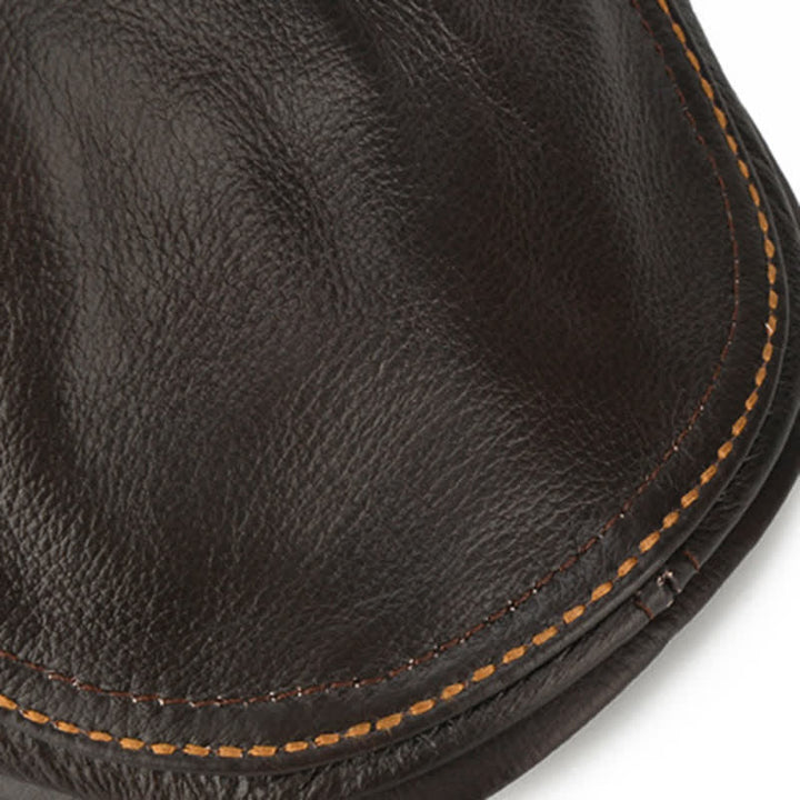 Casquette plate à visière pour chauffeur de taxi, béret en cuir véritable
