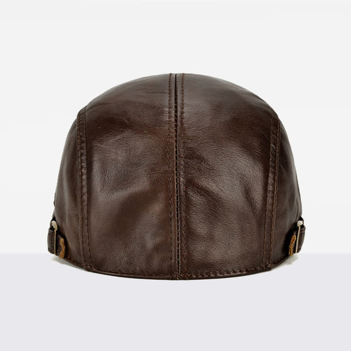 Béret en cuir avec fermeture éclair horizontale