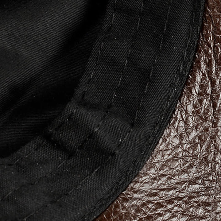 Béret en cuir avec fermeture éclair horizontale