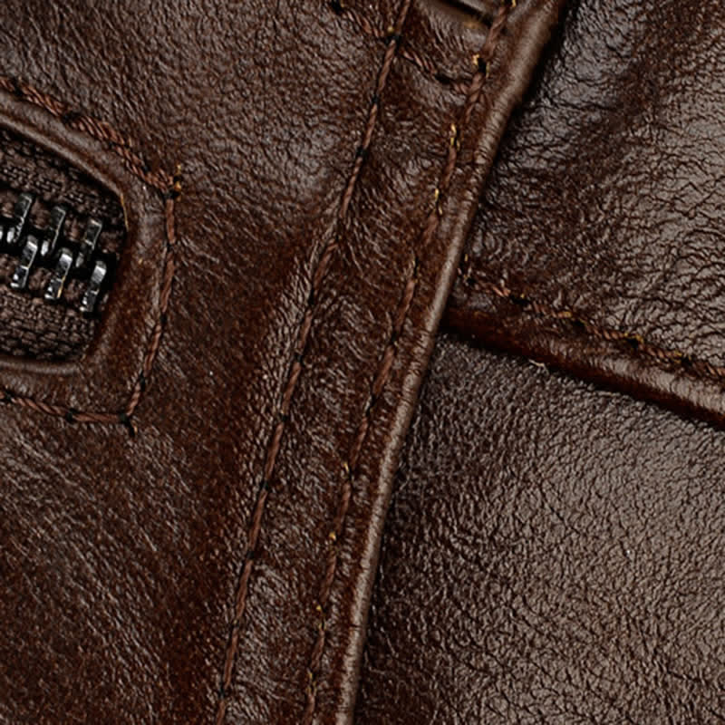 Béret en cuir avec fermeture éclair horizontale