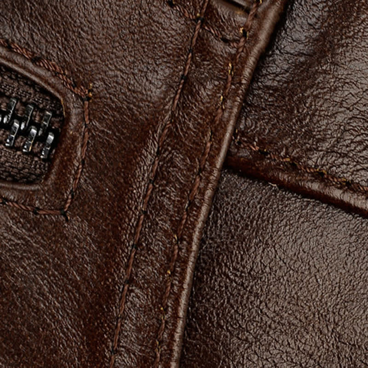 Béret en cuir avec fermeture éclair horizontale