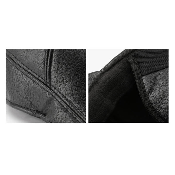 Béret en cuir style décontracté avec cache-oreilles pour l'hiver