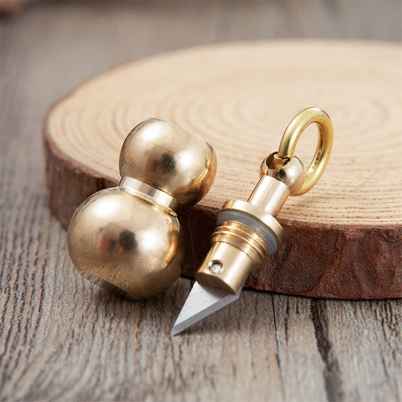 Porte-clés couteau caché EDC en laiton minuscule Calabash