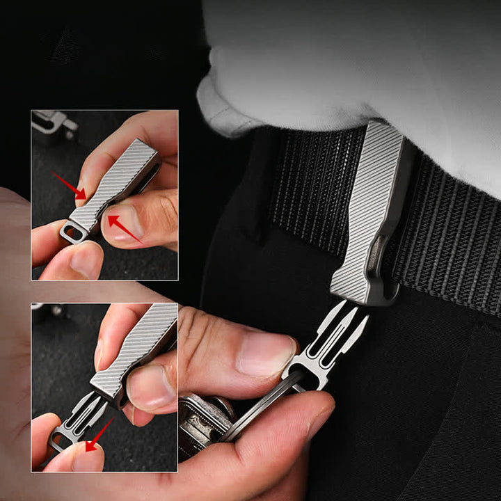 Porte-clés détachable avec clip de ceinture à dégagement rapide en titane