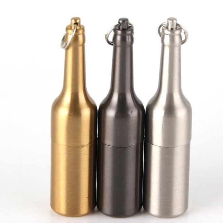 Mini briquet à pétrole rechargeable en forme de bouteille de bière