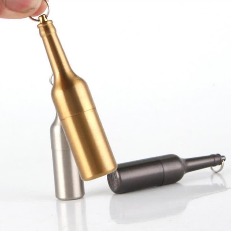 Mini briquet à pétrole rechargeable en forme de bouteille de bière