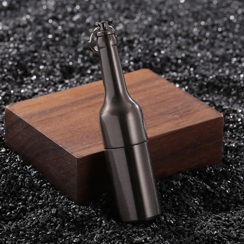 Mini briquet à pétrole rechargeable en forme de bouteille de bière