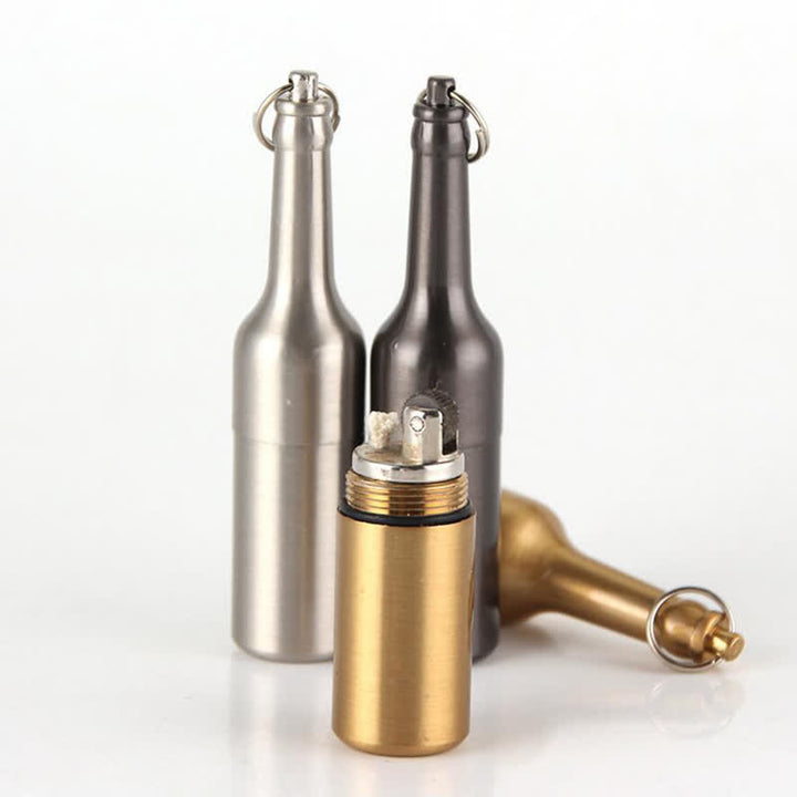 Mini briquet à pétrole rechargeable en forme de bouteille de bière