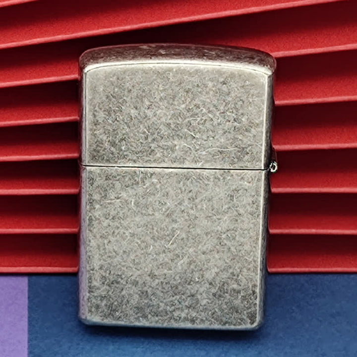 Briquet à pétrole rechargeable en fausse plume d'aigle turquoise