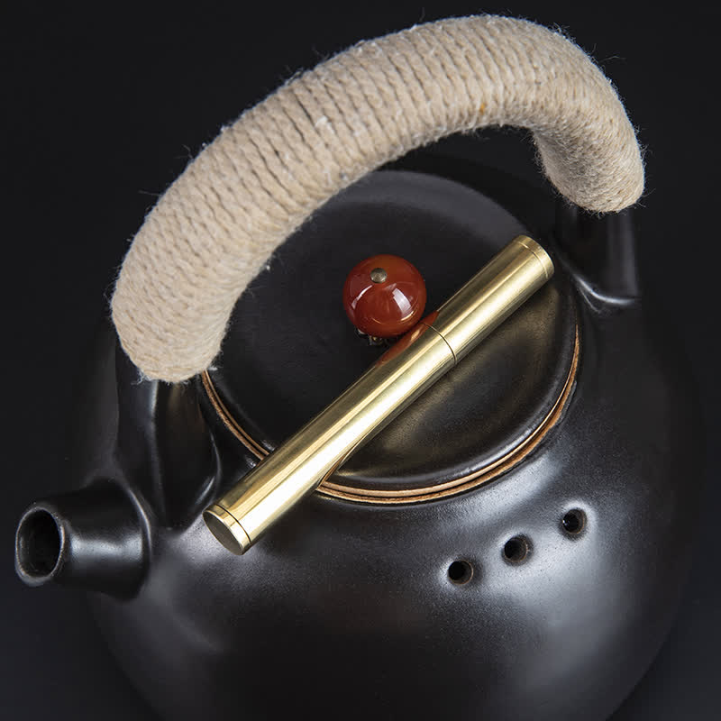 Mini briquet à kérosène rechargeable en forme de bâton long doré