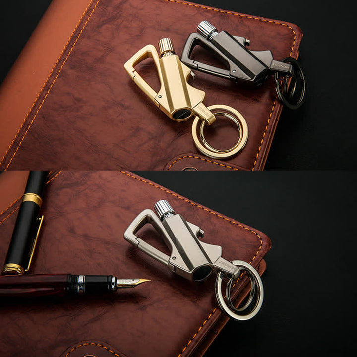 Ouvre-bouteille portable Porte-clés Allumette Briquet à huile rechargeable