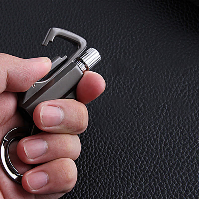 Ouvre-bouteille portable Porte-clés Allumette Briquet à huile rechargeable